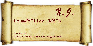 Neumüller Jób névjegykártya
